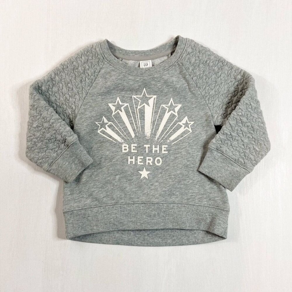 Baby Gap Quilted Glitter Graphic Crew Pullover